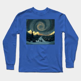 Starry Night Over Hogsmeade Village Long Sleeve T-Shirt